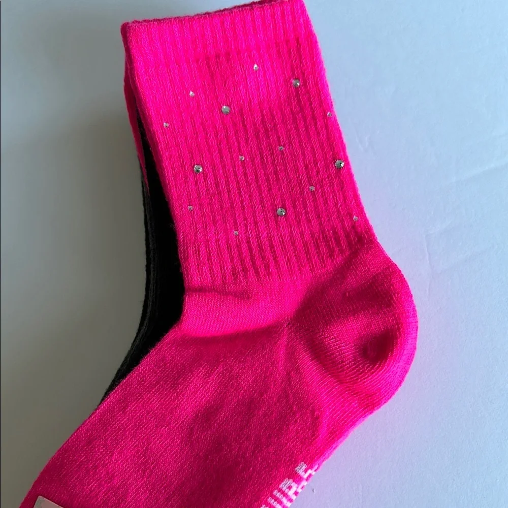 Juicy Couture hot pink and black sock set of five
